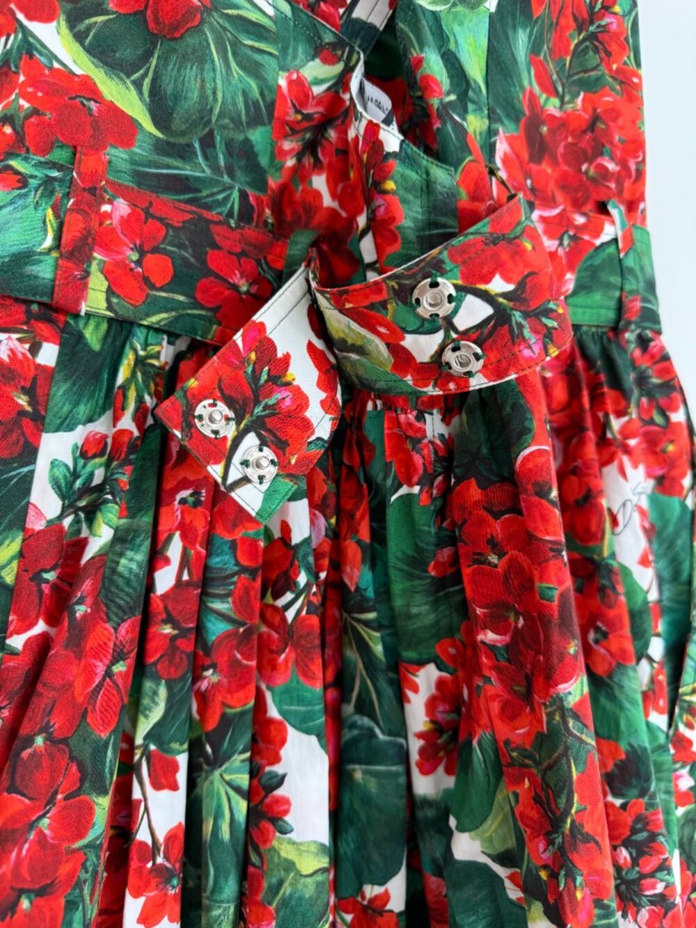 Dolce&Gabbana cotton dress in a vibrant geranium floral print - Size IT 46 - Picture 8 of 14